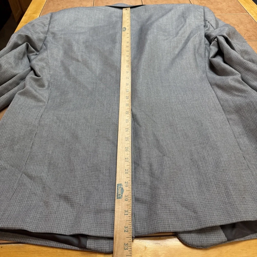 Stafford Blazer Sport Coat Sz 48L Classic Fit Check Gray Jacket Sport Coat